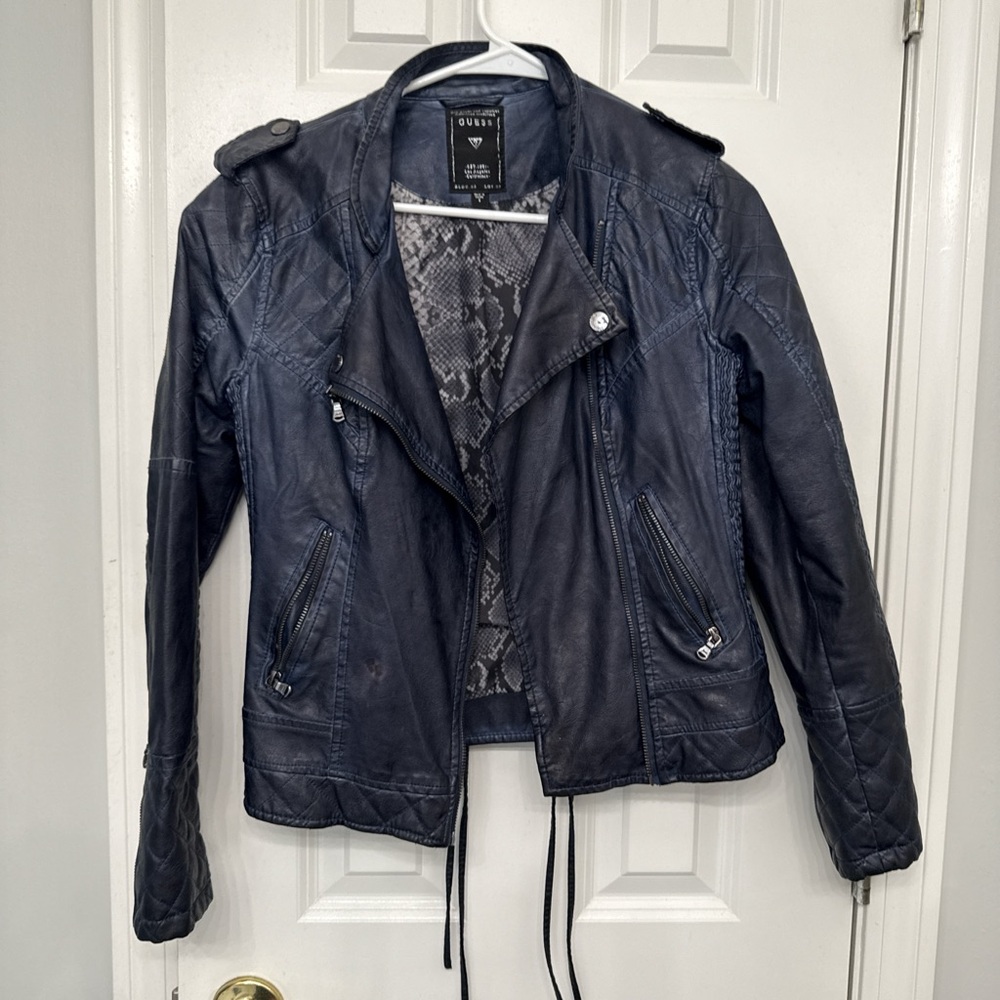 GUESS Women's Black Leather Jacket